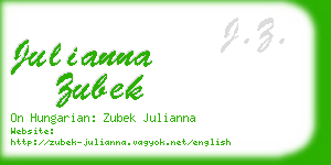 julianna zubek business card